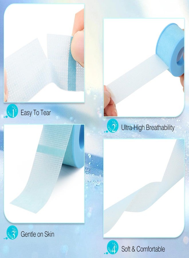 LZM Lash Tape for Eyelash Extensions,Silicone Gel Eyelash Tape for Lift/Make up, Latex Free for Sensitive Skin Lash Extensions Supplies for Eye Tech Essentials (1in x 4yd, 2Rolls Blue) - Image 2